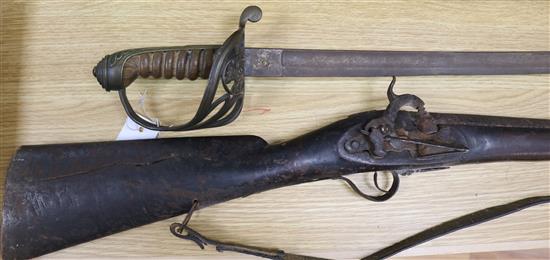 A musket and an officers sword